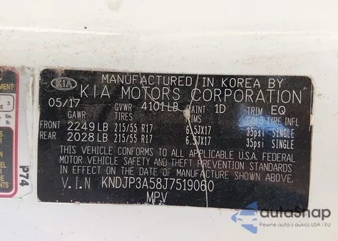 2018 Kia Soul + from USA, damaged, VIN KNDJP3A58J7519060